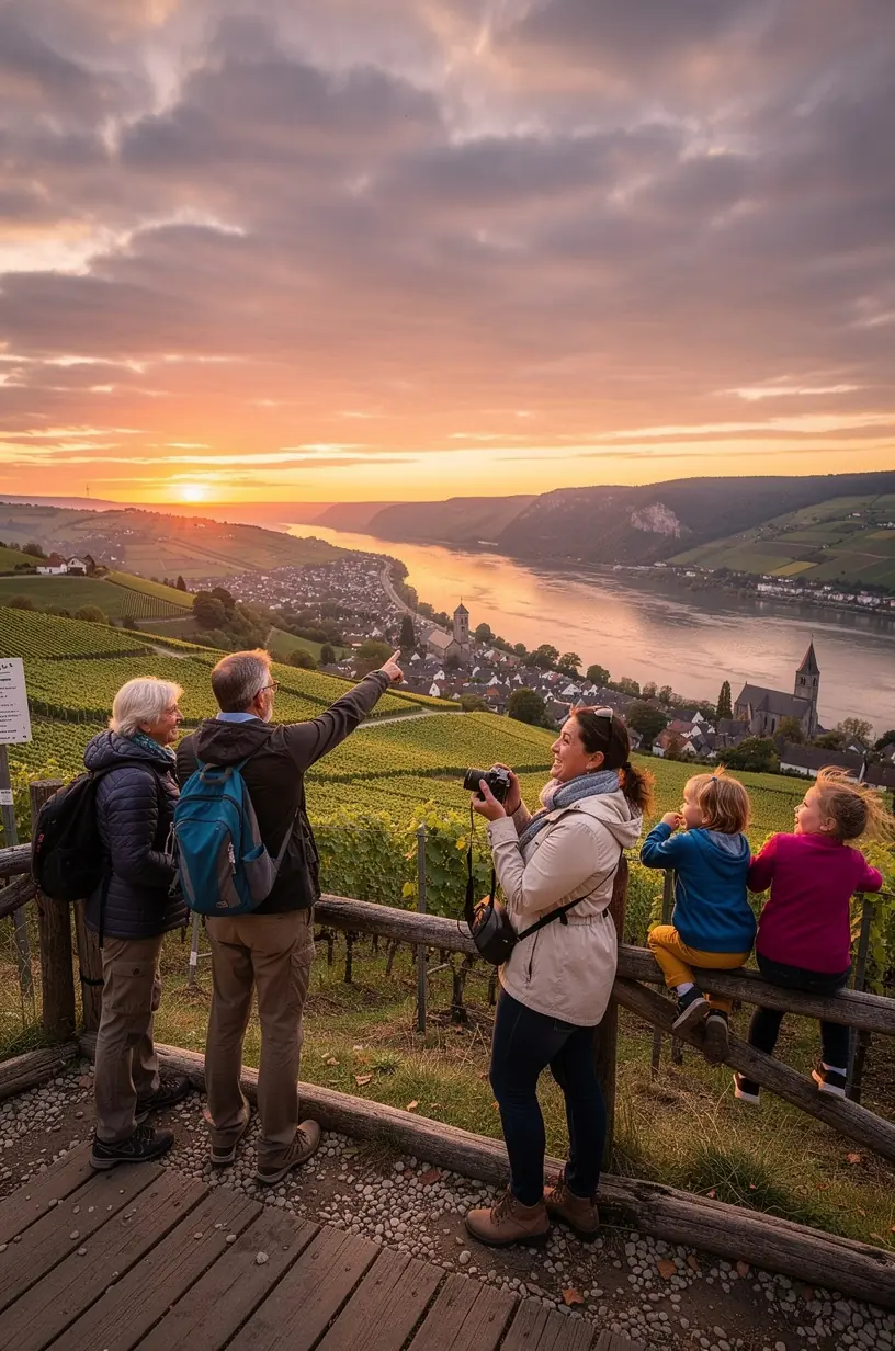 Familie erkundet gemeinsam eine historische Sehenswürdigkeit mit kindgerechten Erklärungen und kurzen Wegen.